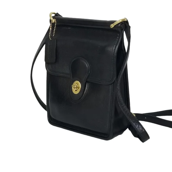 Vintage 1990's Coach Original Black Leather Murphy Shoulder Crossbody Bag #9930